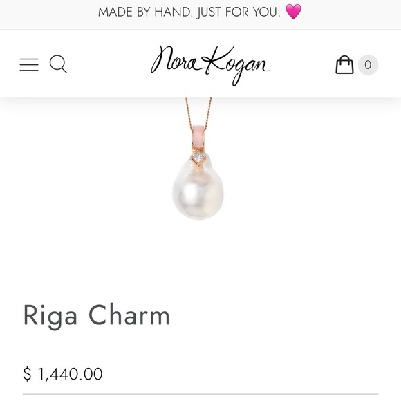 Mejuri Jewelry - Nora Kogan Riga Charm | Solid 14k Gold Pearl & White Enamel Pendant
